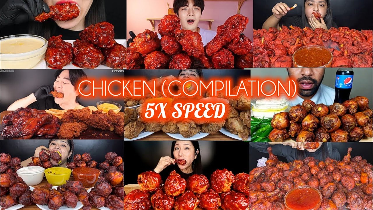 ASMR: Eating Hot & fire 🔥 chicken leg 🍗 korean style chicken leg piece eating Mukbang 