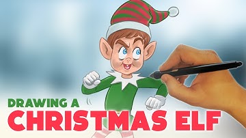 Drawing a CHRISTMAS ELF | How to draw ELF ON THE SHELF
