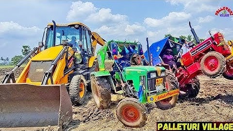 Tractor /Power Test in /Deep Ditch Swaraj/ 735 Fe | Mahindra 275 | /Jcb 3dx #jcb/ #tractor