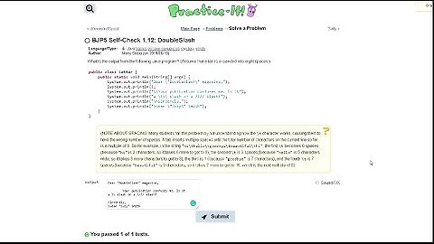 Java Practice-it Introduction to Java Programming | Self-Check 1.12 DoubleSlash