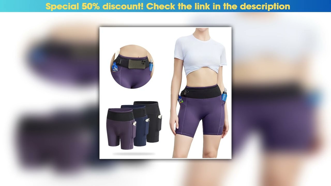 Must Buy (S-XL)Women Running Shorts with Phone Pocket High Waist Butt Lift Tennis Badminton Yoga Fi