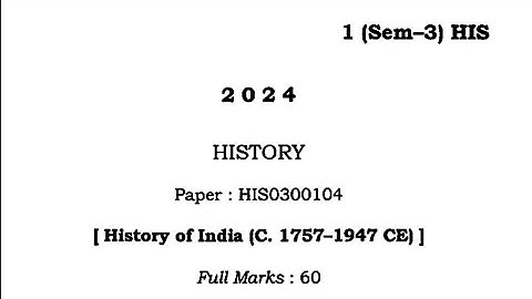 FYUGP BA 3rd Sem HISTORY (Major/Minor) HIS0300104 / Question paper 2024 /Guwahati University#shorts 