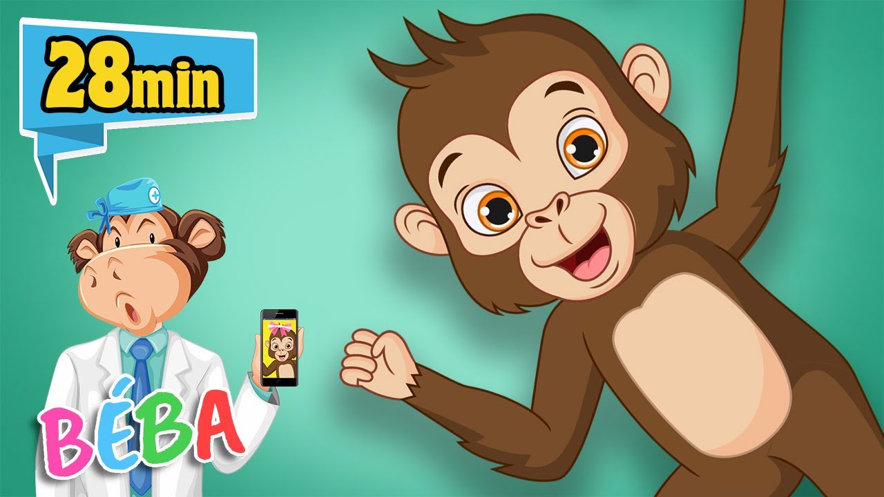 PĚT MALÝCH OPIČEK / Tři čuníci / Táto mámo a další české písničky pro děti / dětské zábavné video