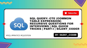 CTE Recursive Questions for Interviews | SQL Quick Tricks | #silent_coder | #interview #sql  #ctesql