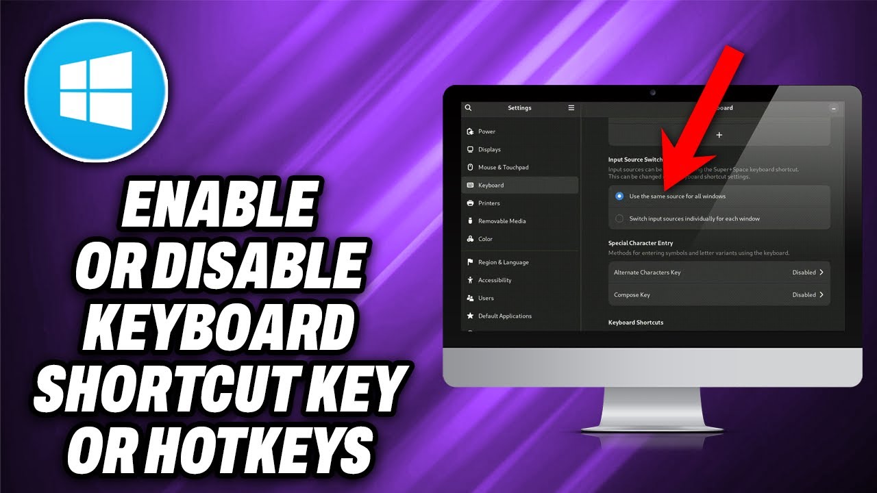 How To Enable or Disable Keyboard shortcut key or Hotkeys in Windows 10 ...