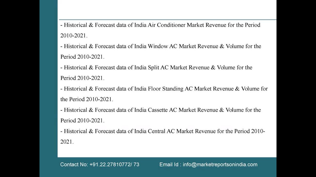 Industry Outlook on India Air Conditioner Market to  (2015-2021)