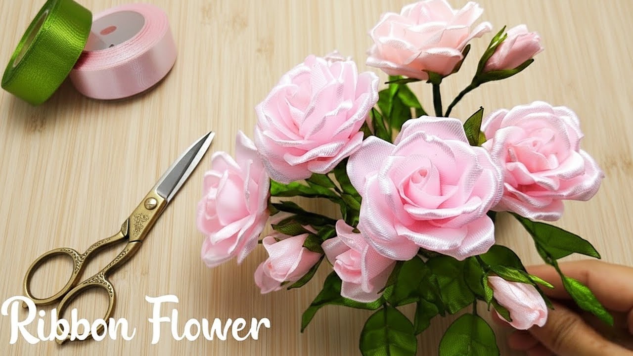 Как легко сделать розу из атласных лент своими руками