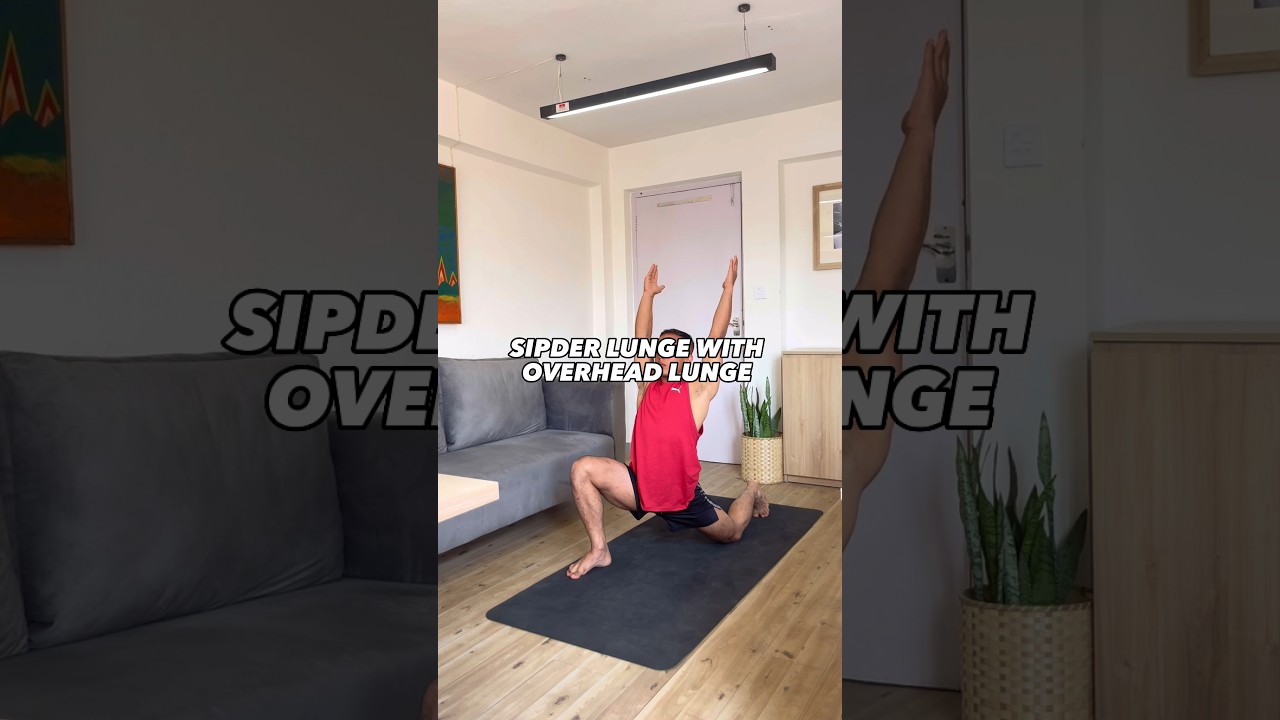 Spider Lunge with Overhead Reach 