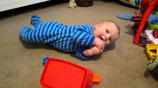 Matthew figures out the army crawl