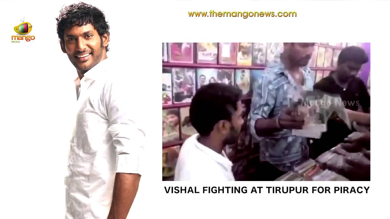 Vishal raids Tirupura video shop for pirated CDs of Pooja and Kaththi - Unseen Footage
