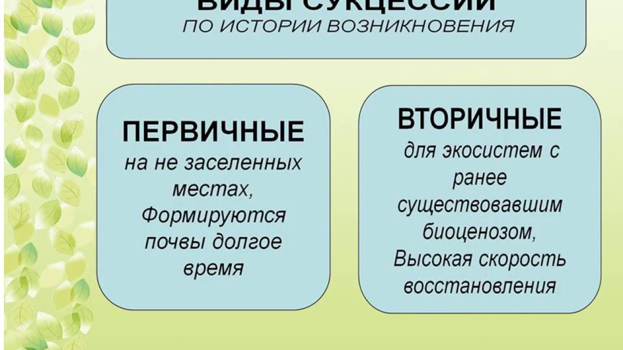 Примеры быстрой смены экосистем