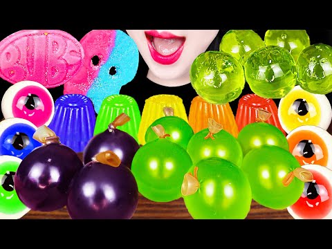 ASMR Rainbow jelly Grapes Jelly Candy 레인보우 포도 젤리 먹방 Mukbang, Eating