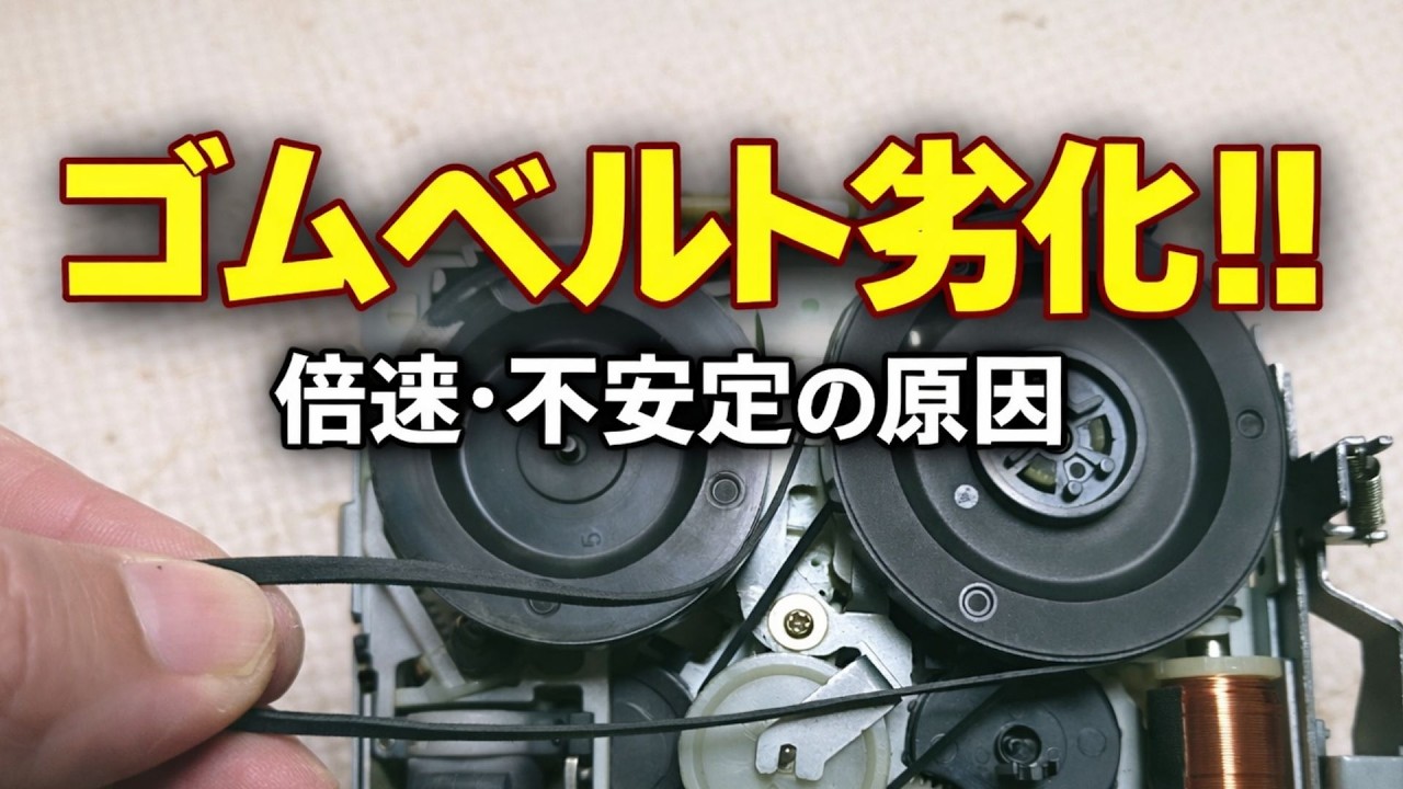 【倍速の真犯人】ONKYO K-185Ⅱ ゴムベルト劣化!!～交換で正常回転に戻るのか？