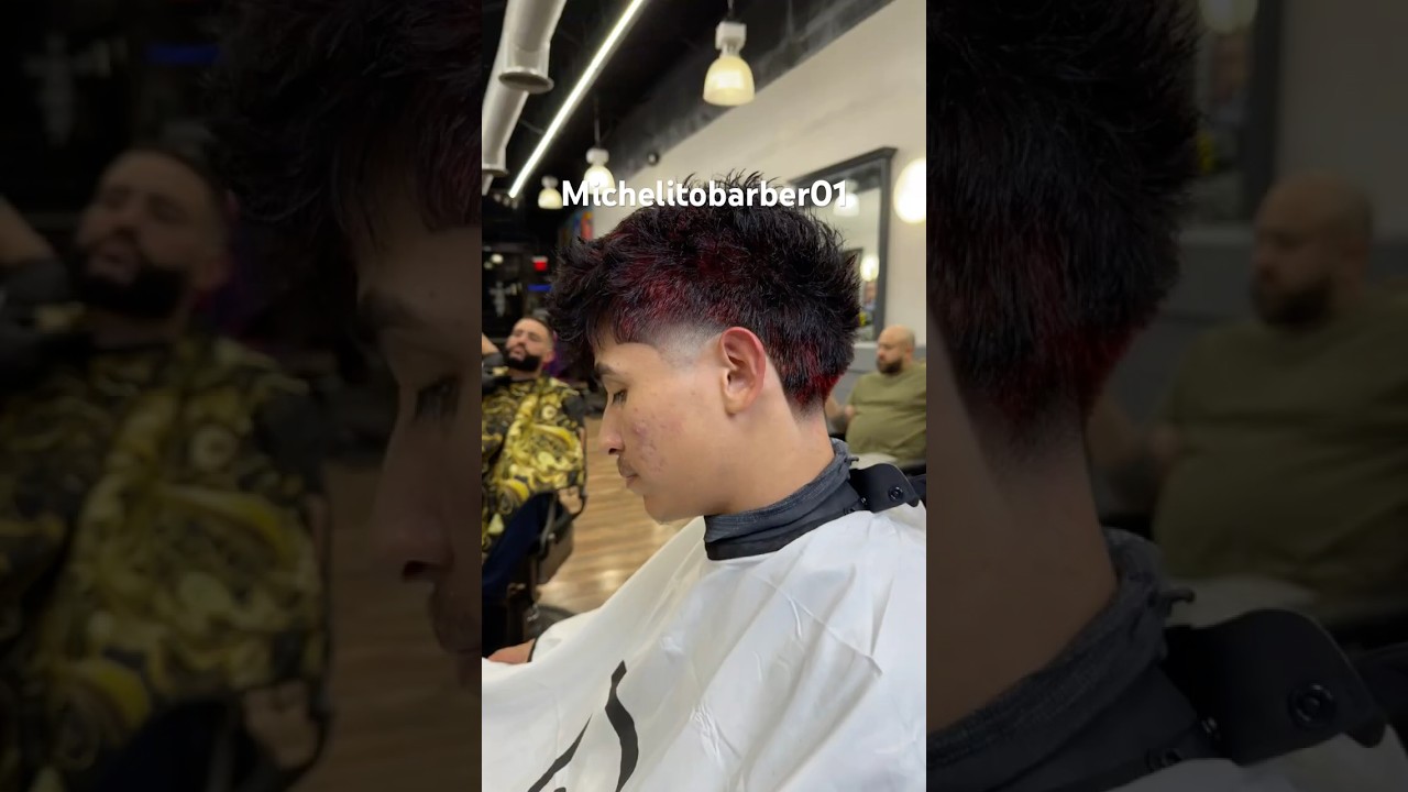 Low tape fade with color # michelitobarber01