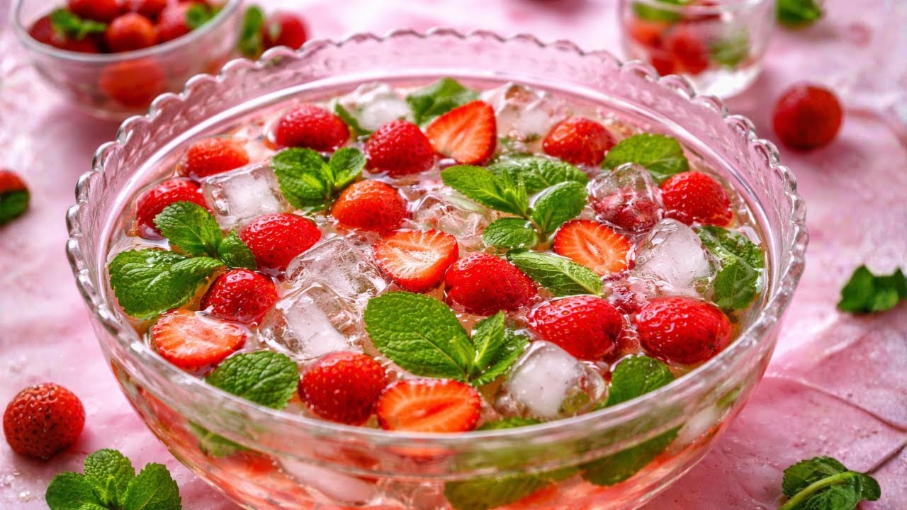 Безалкогольный клубничный пунш с березовым соком (не только для детей) 