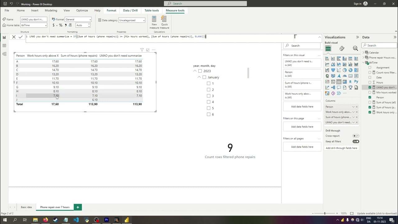 50 Countrows on a grouped & filtered table (DAX) YouTube