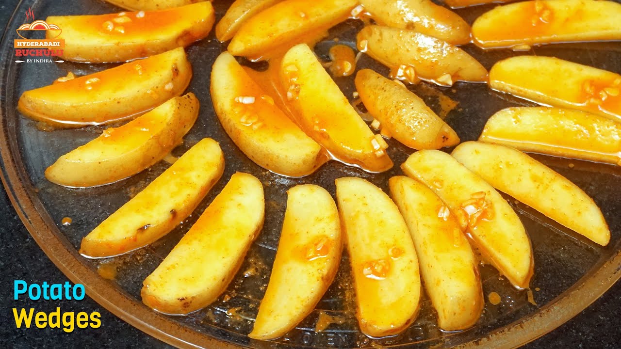Potato Wedges Recipe in Microwave || ఆలూ తో క్రిస్పీ స్నాక్స్ ఓవెన్లో తయారుచేయడం ఎలా? | Hyderabadi Ruchulu