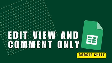 💲 INSTANT HELP: [Google Sheets] How To Edit View Only And Comment Only Files In Google Sheets.