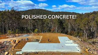 Polishing The Slab Of Our Offgrid Dream Home Out In The Tasmanian Bush! #offgrid #construction
