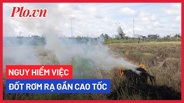 Nguy hiểm từ việc đốt rơm rạ gần cao tốc TP HCM - Trung Lương - PLO