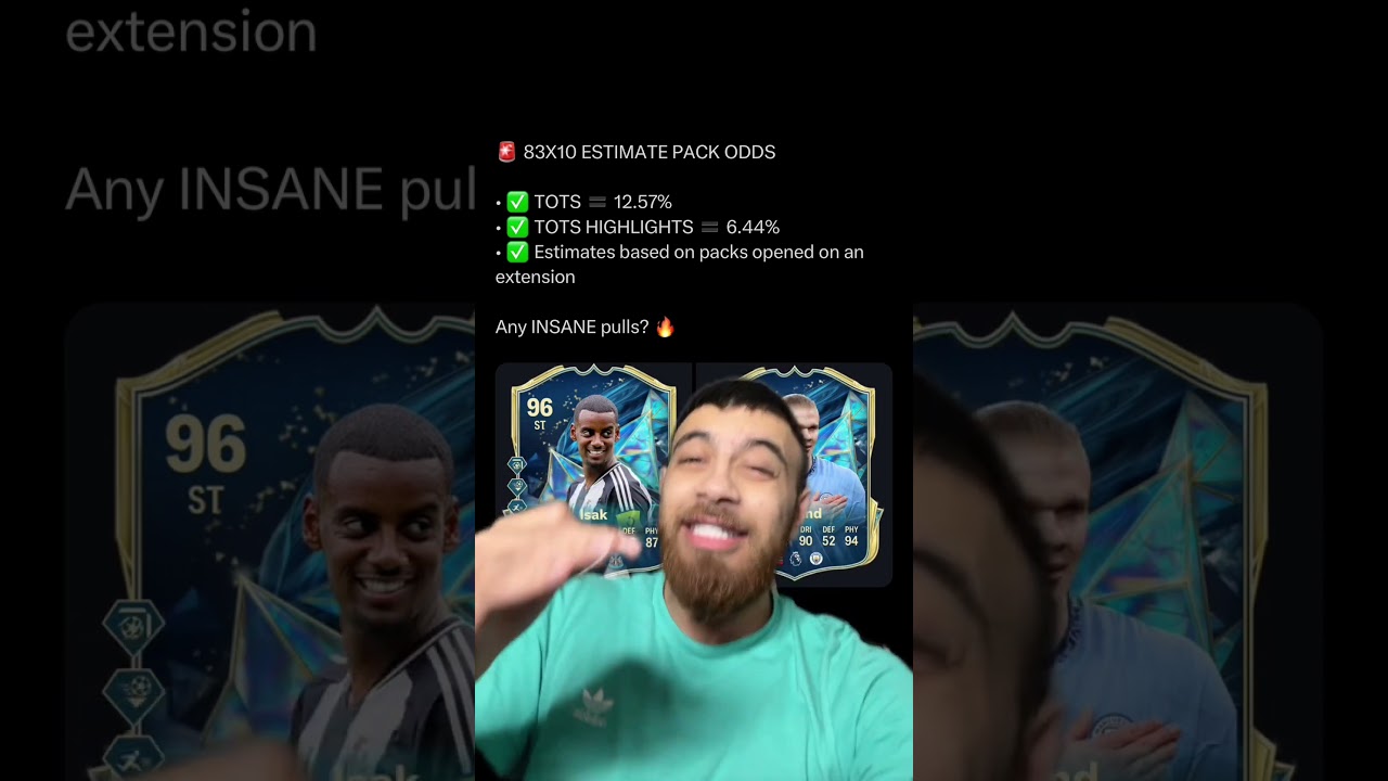 83x10 Pack weight for premier league TOTS EAFC25