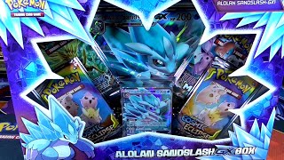 OPENING A BOX OF ALOLAN SANDSLASH GX AND SEVERAL LOST THUNDER BOOSTERS!