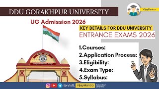 DDU Gorakhpur University Admission 2026 all details ( UG Course Entrance Exam Syllabus)#ddu