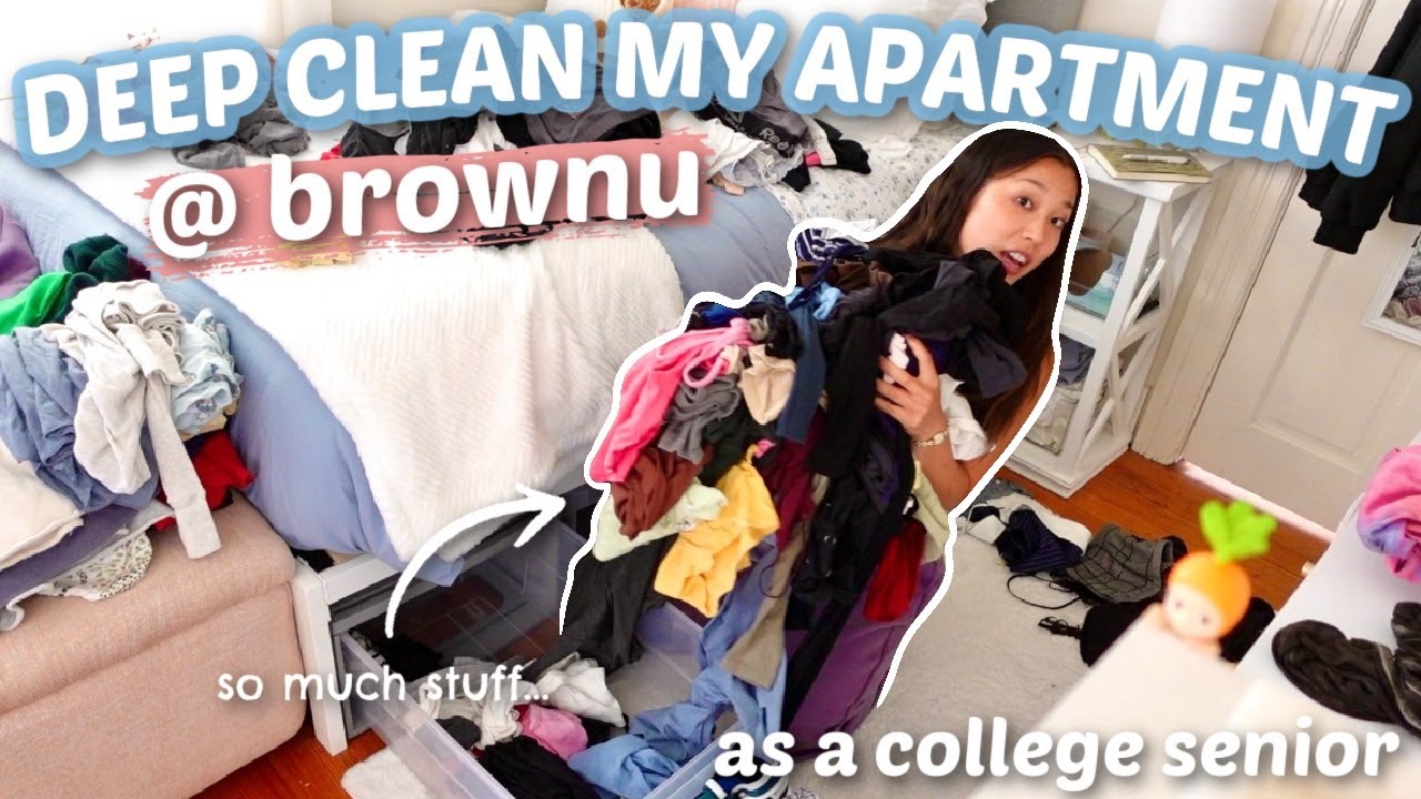 DEEP CLEAN MY COLLEGE APARTMENT WITH ME! *senior edition*