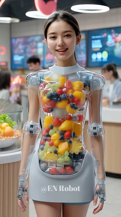 Korean Smart smoothie robot in fruit supermarket #humanoidrobot #robot #aiart #techshorts #shorts