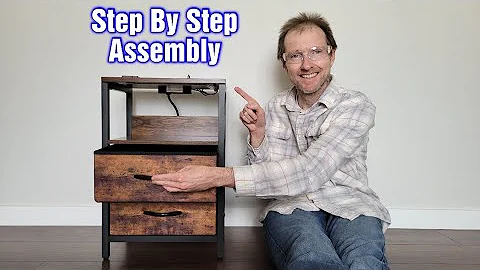 Yoobure Nightstand With Charging Station, LED Lights, & Fabric Drawers – Step By Step Setup/Assembly