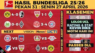 HASIL LIGA JERMAN 2026 TADI MALAM - DORTMUND VS FREIBURG 4-0, BAYERN, BUNDESLIGA KLASEMEN, JADWAL