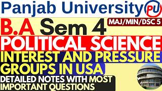 Interest and Pressure Groups in USA | BA Sem 4 Political Science Important Questions