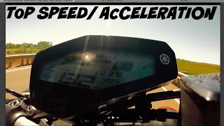 FZ-09 Brutal Acceleration and Top Speed! (Speedometer)