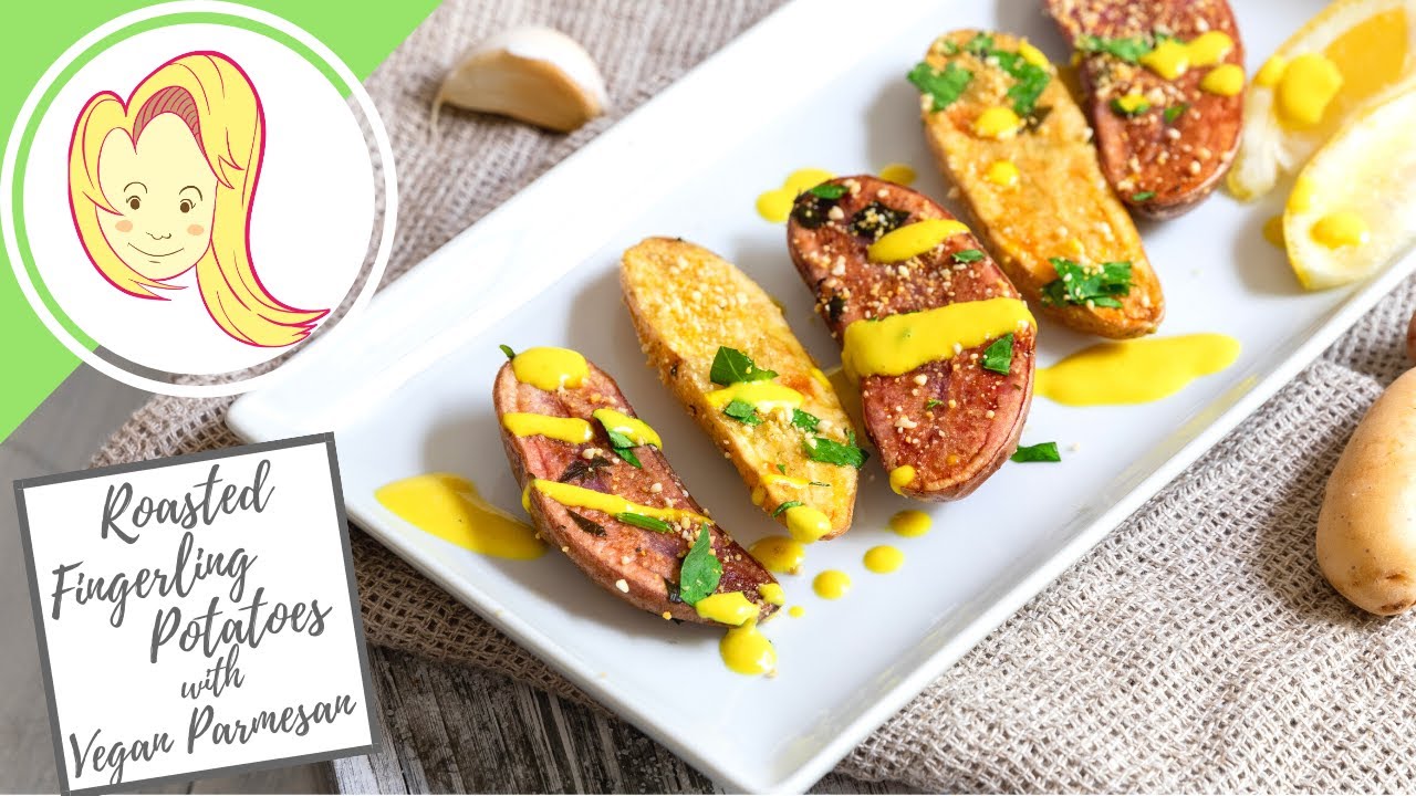 Roasted Fingerling Potatoes with Vegan Parmesan | Chef Ani