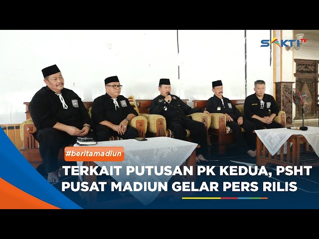 MADIUN - Mengaku Pengurus Pusat PSHT, Terkait Putusan PK Kedua, PSHT Pusat Madiun Gelar Pers Rilis class=