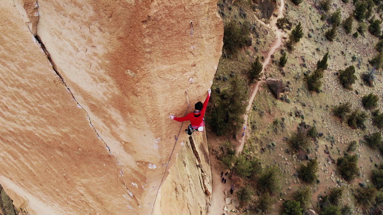 The Backbone 5.13a rock climb in Smith Rock, OR