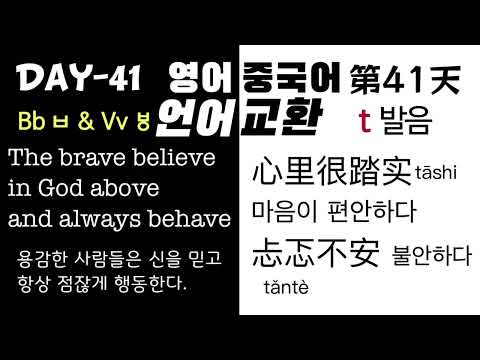 언어교환 41일【영어】<strong>Bb</strong> ㅂ &amp;amp; Vv ㅸ behave brave believe above 【중국어】 <strong>t</strong> 발음