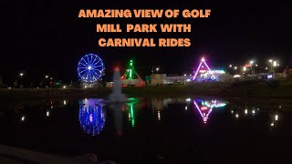 Amazing View Of Golf Mill Park With Carnival Rides