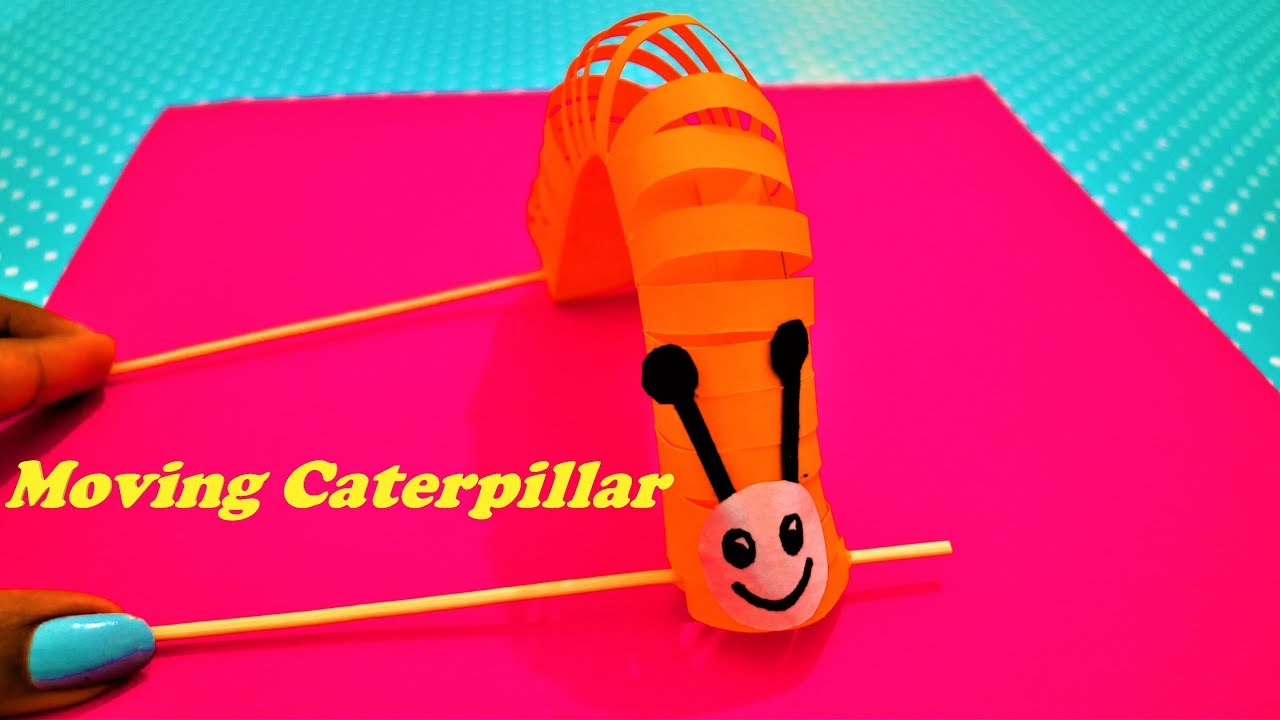 How to make a caterpillar that moves Easy craft for kids YouTube