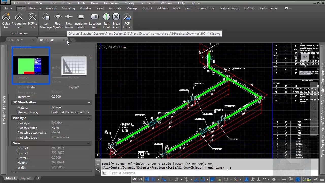 Isomreitc table setup in Autocad plant 3D 216 YouTube