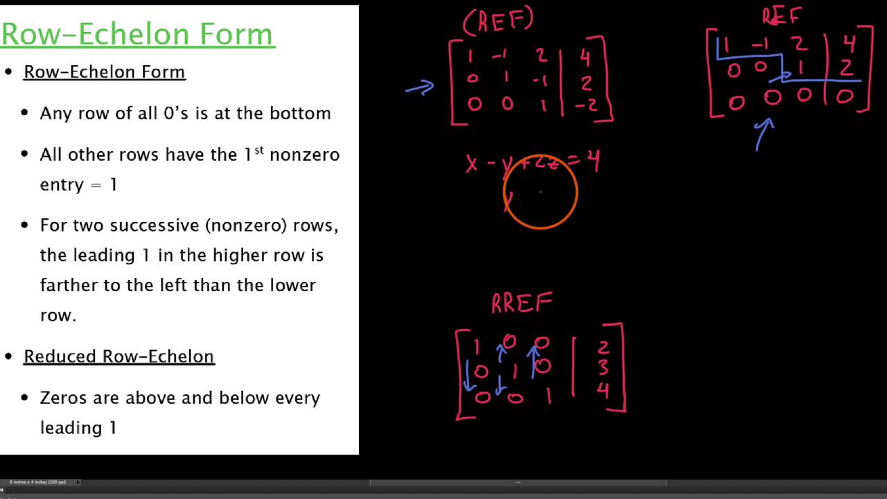 HPC , 8.1.3 , Row Echelon and Reduced Row Echelon Forms - YouTube