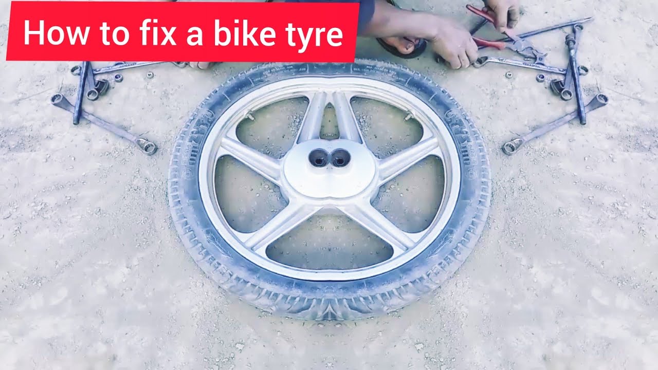 How to fix a bike tyre How to repair a bike tyre In a very simple step YouTube