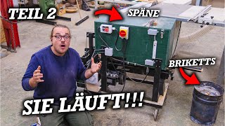 DIE SELBSTGEBAUTE BRIKETTPRESSE IST FERTIG!!! 