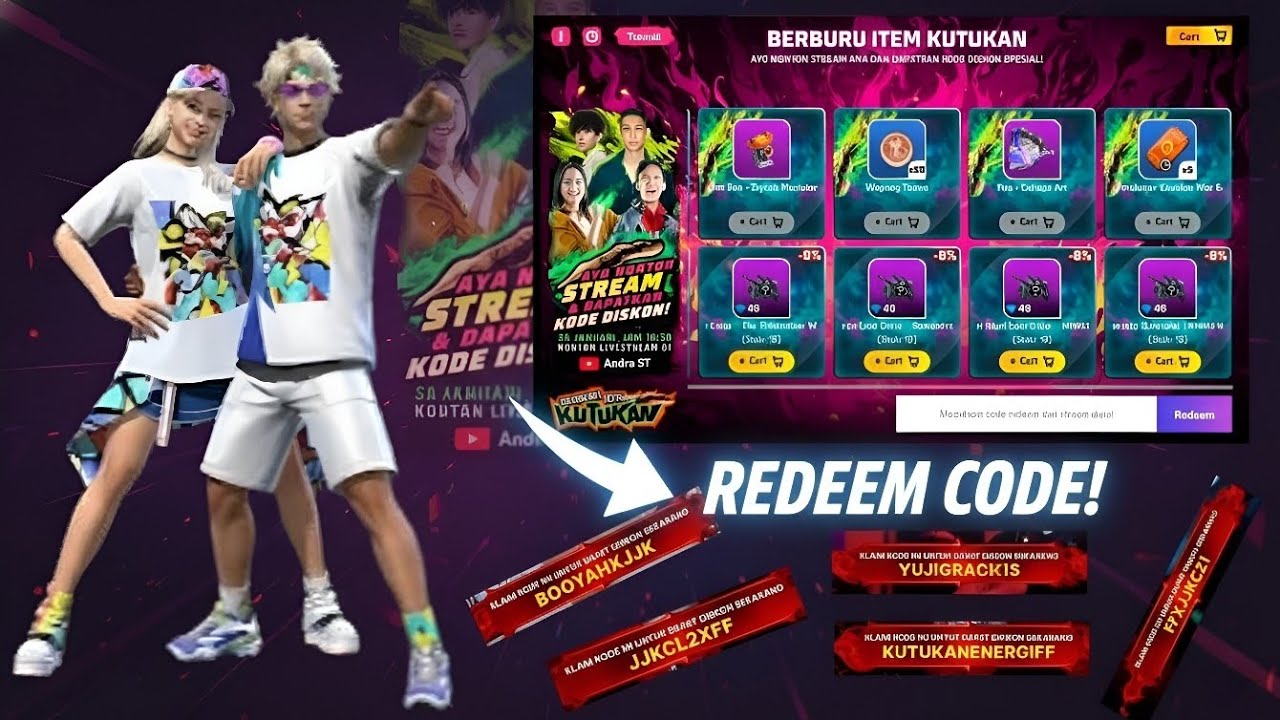 FF Indonesia Server, New Redeem Code, Use Discount Event, Free Fire 