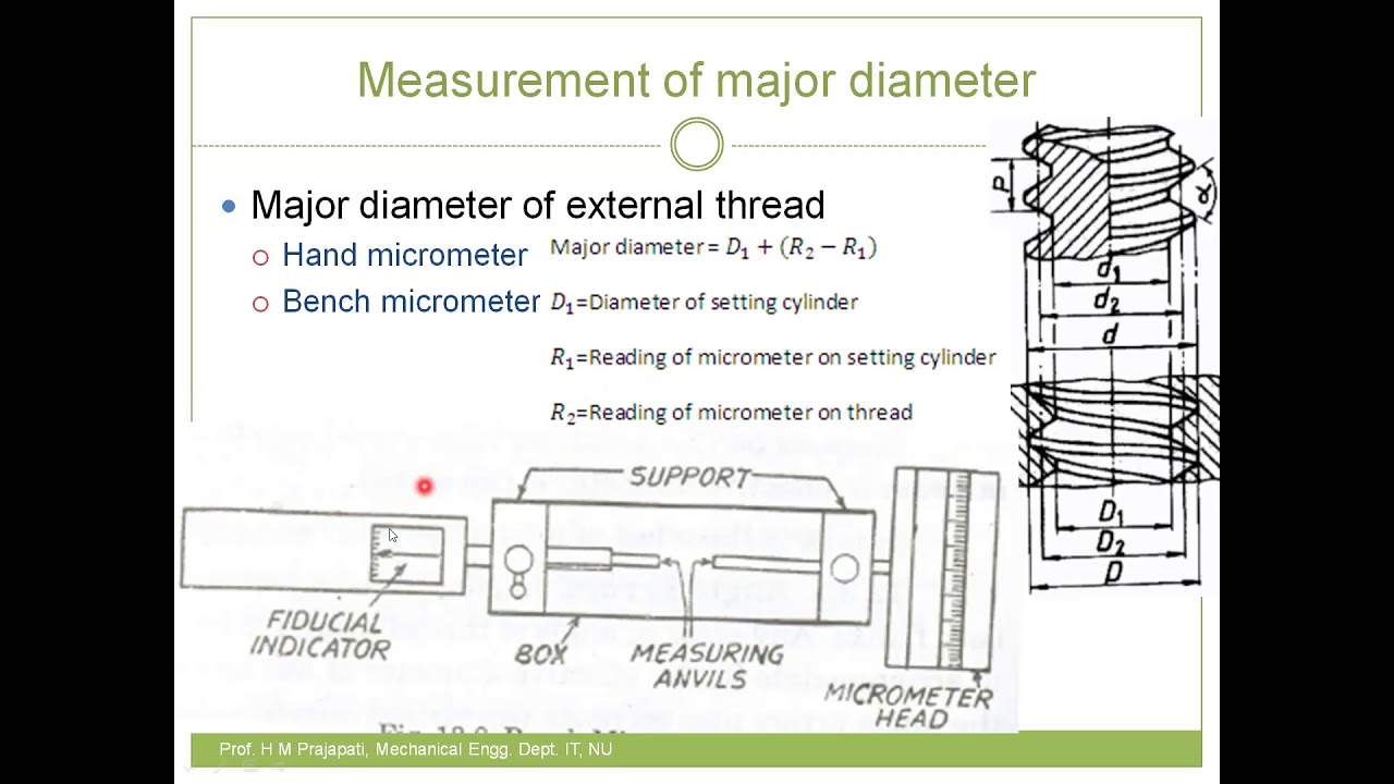 2 Major and Minor diameter measurment for internal and external threads - YouTube