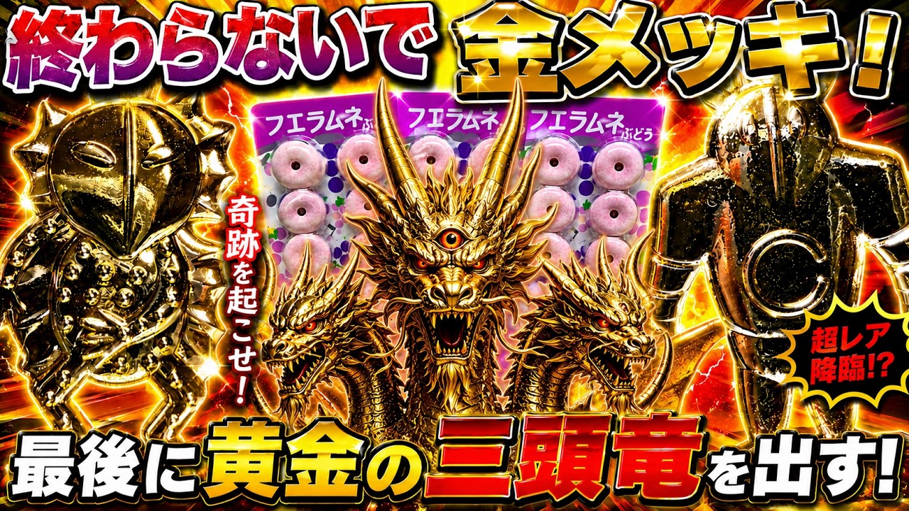 カ*ト様 フエラムネ 金メッキ ペラ怪獣 三頭竜 三ツ首竜 フエラムネ