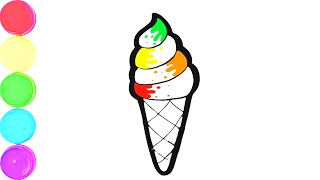 Icecream Drawing | Simple drawing and Colouring | easy drawing step by step #icecreamdrawing