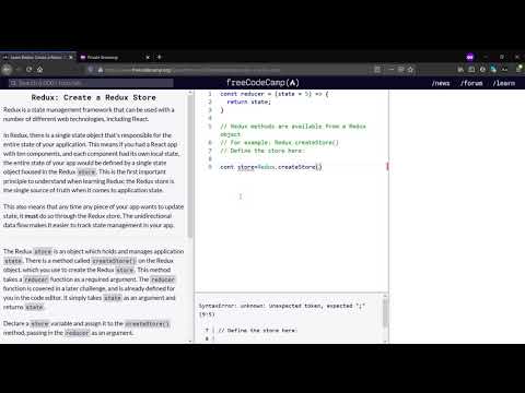 Learn Redux  Create a Redux Store-FreeCodeCamp.org(Day-16)