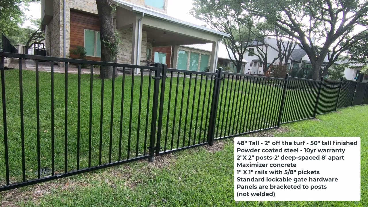 4' Ornamental Wrought Iron Powder Coated Steel Fence