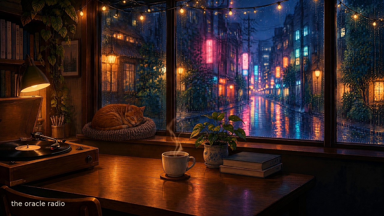 lofi hip hop radio ☕ chill rainy café beats to study / code / relax 24/ ...